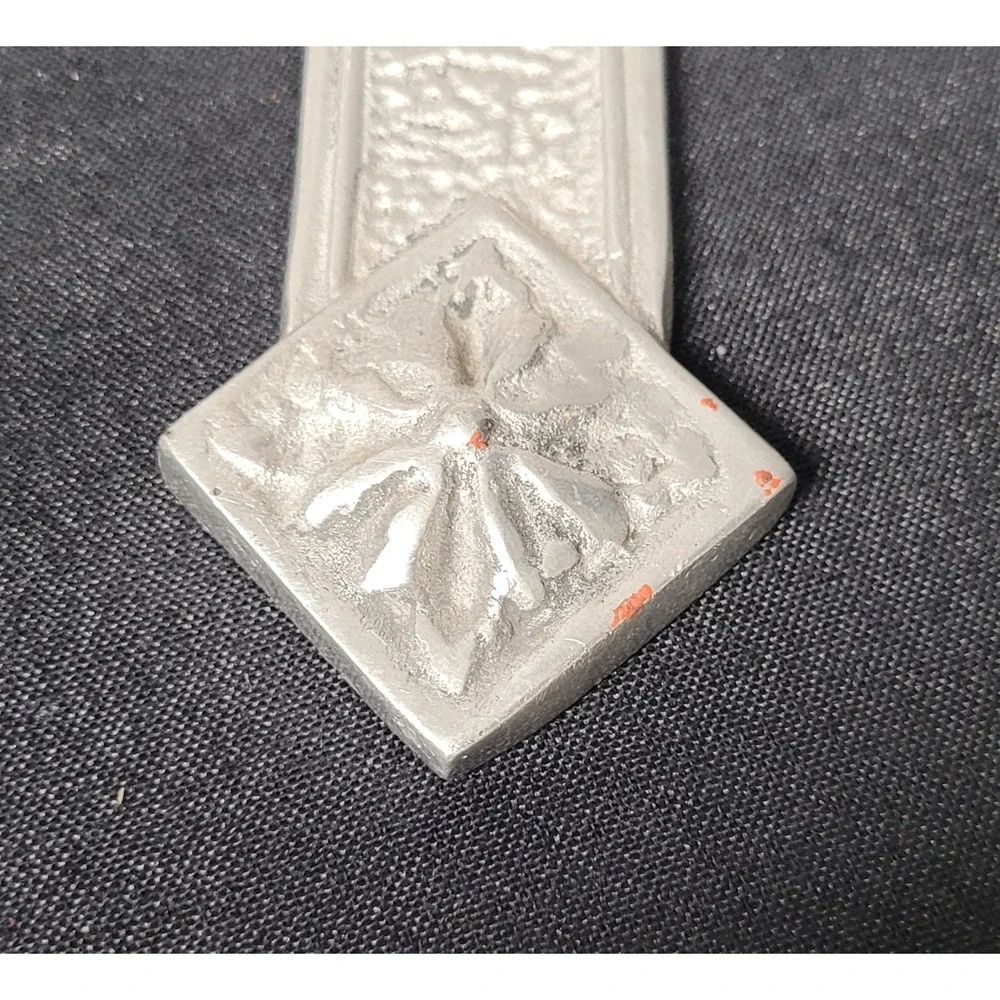Vintage 1990s Mexican Pewter Wall Cross 13.5